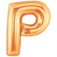 P bogstav guld folie ballon 40"/90cm (uden helium)
